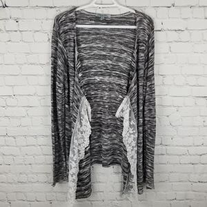 OLIVIA SKY | lace trimmed open cardigan